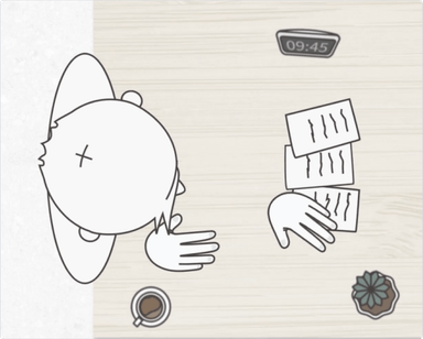 illustration of someone playing cards