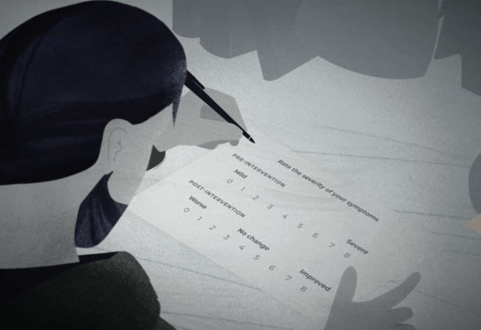 Illustration of a man filling out a form