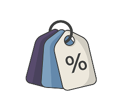 tags with % illustration